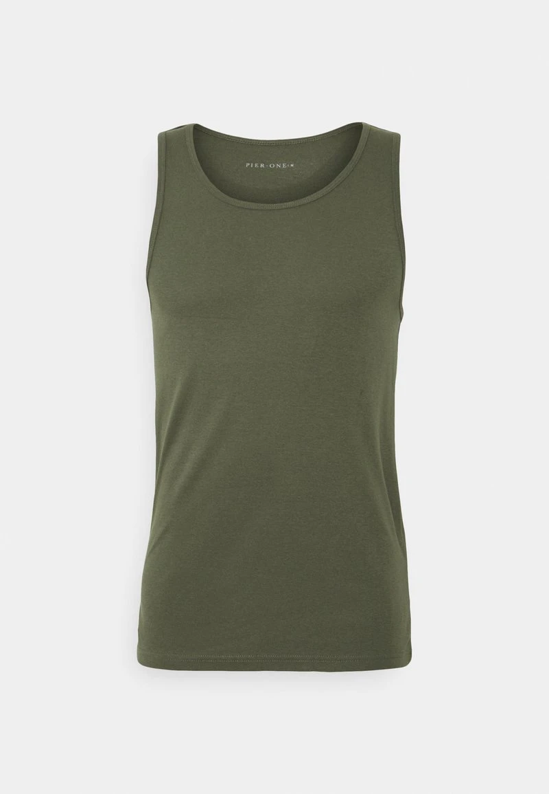 Pier One 3 PACK - Unterhemd/-shirt - Black/khaki/mottled Dark Grey 6 Pier One 3 PACK - Unterhemd/-shirt - Black/khaki/mottled Dark Grey – Bild 4