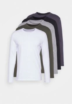 Pier One 5 PACK - Langarmshirt - Black/white/olive 13 Pier One 5 PACK - Langarmshirt - Black/white/olive -Pier One 1811e4e1633c4594abae2f43c4e4d170