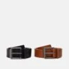 Pier One 2 PACK UNISEX - Gürtel - Black/cognac