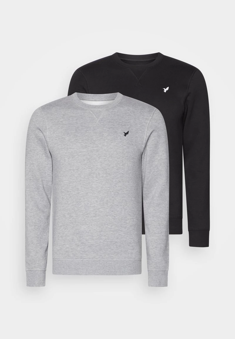 Pier One Sweatshirt - Black/mottled Grey 3 Pier One Sweatshirt - Black/mottled Grey