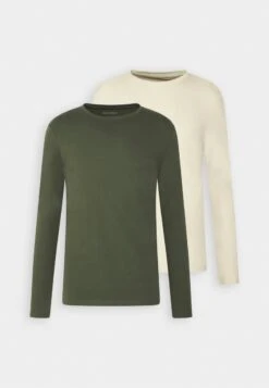 Pier One 2 PACK - Langarmshirt - Off-white/dark Green 12 Pier One 2 PACK - Langarmshirt - Off-white/dark Green -Pier One 9c9be42cf4404e85bbbe9c7022e4cedf