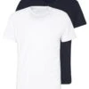 Pier One 2 PACK - T-Shirt Basic - White/dark Blue 2 Pier One 2 PACK - T-Shirt Basic - White/dark Blue -Pier One c317d65fe9bd4dd2b5dfb2c9aa92192f