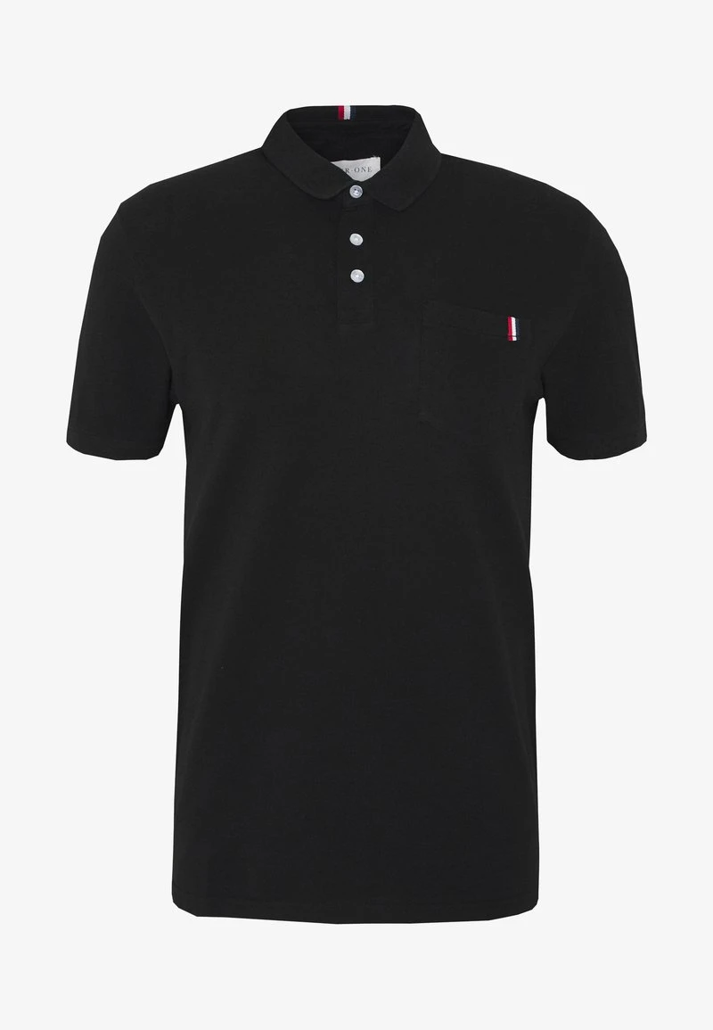 Pier One TRICOLORE TRIM POLO - Poloshirt - Black 3 Pier One TRICOLORE TRIM POLO - Poloshirt - Black