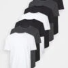 Pier One 7 PACK - T-Shirt Basic - Mottled Dark Grey/white/black 2 Pier One 7 PACK - T-Shirt Basic - Mottled Dark Grey/white/black -Pier One e7f6e83a5fc54fbaaa5e7624e6a8a452