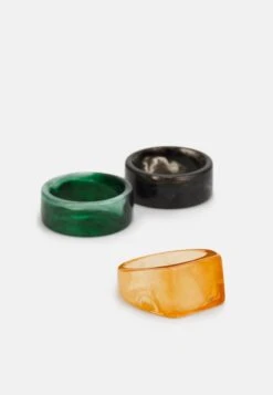 Pier One 3 PACK - Ring - Black/green/orange -Pier One fa3f2614c06648be9f9108cc78d74ab1